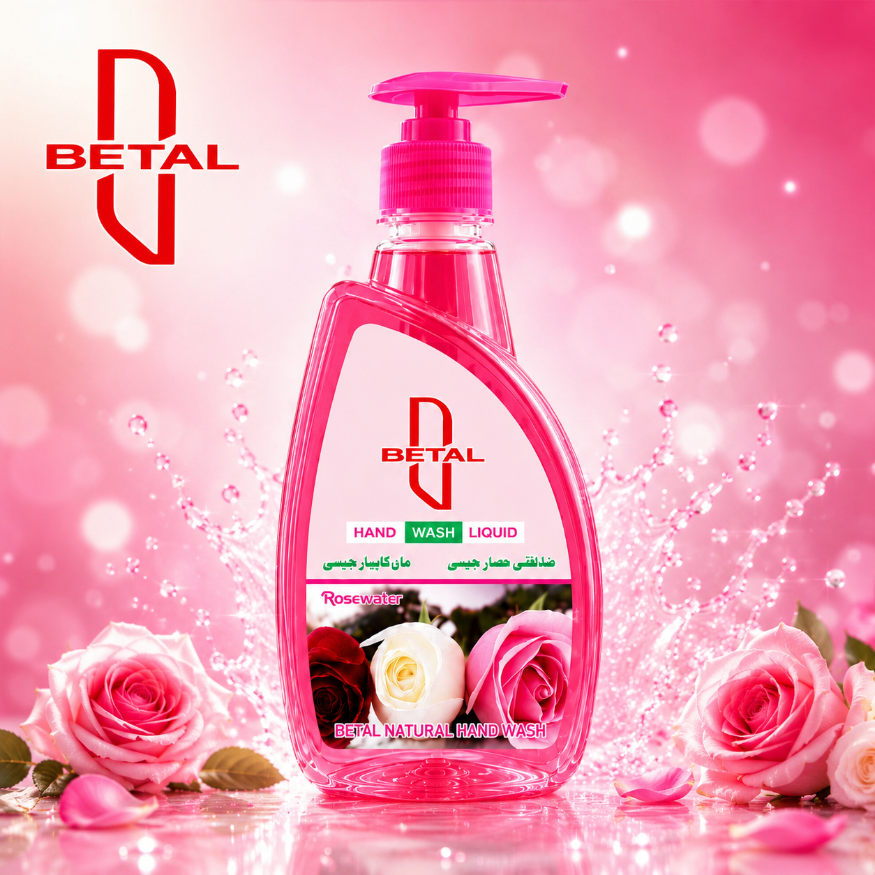 BETAL Hand Wash Rose 370 ML (with Pure Rose Water)